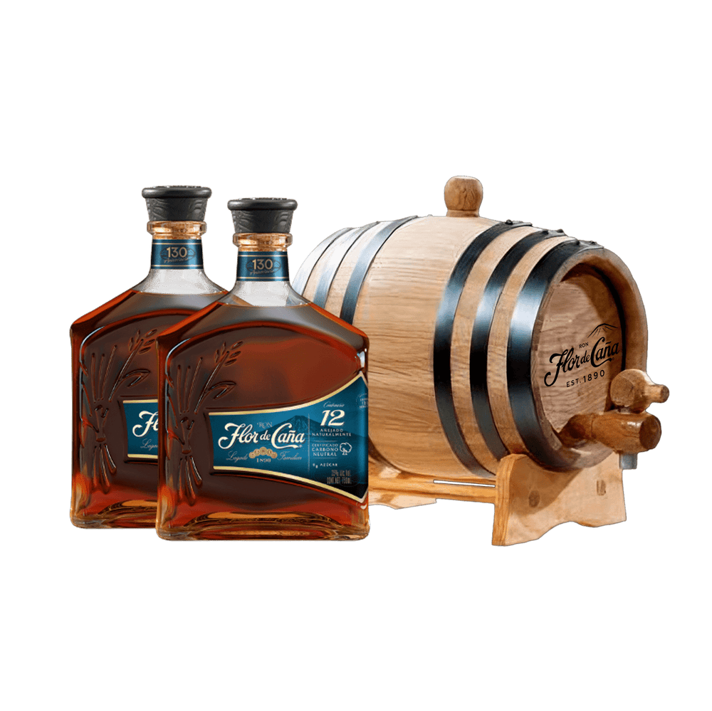 Combo | Barril de 3 litros + 2 botellas ron Flor de Caña 12 años