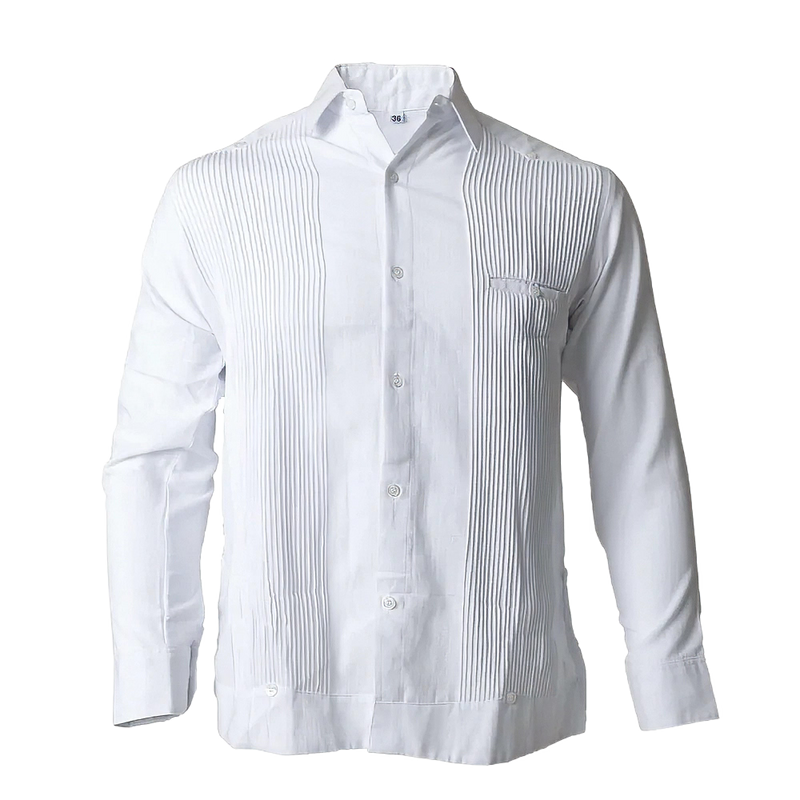 <h3>Luce impecable en esa "boda" con una auténtica guayabera blanca de Yucatán.</h3>
<p> </p>
<p>Confeccionada 100% en lino, esta prenda clásica te brindará frescura, comodidad y un toque de distinción. ¡Prepárate para deslumbrar con un estilo atemporal!</p>